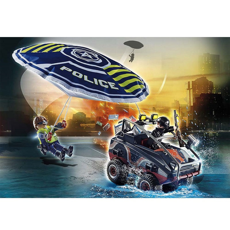 Playmobil City Action – Καταδίωξη Αμφίβιου Οχήματος από Αστυνομικό Αλεξίπτωτο 70781