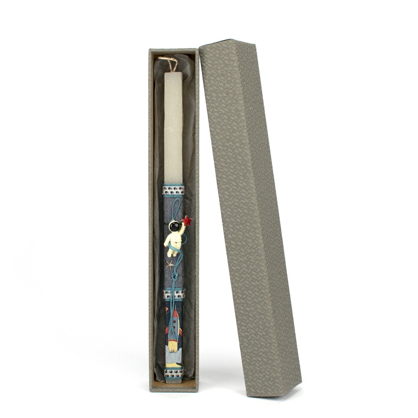 026-λαμπάδα με μίνι καρφίτσα αστροναύτη