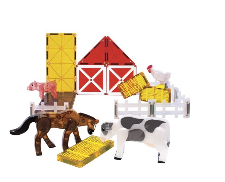 Magna-Tiles  Μαγνητικό Παιχνίδι Κατασκευών Farm Animals 25τμχ. για 3+ 22125