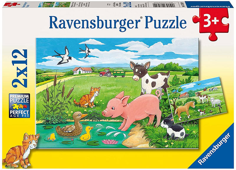Ravensburger Παζλ 2Χ12 Τεμ. Baby Animals On The Farm 07582