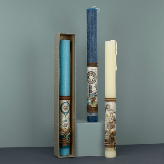 Vintage Χοντρή Λαμπάδα 3 Χρώματα