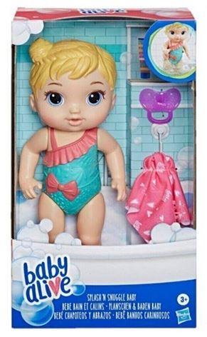 Hasbro Μωρό Κούκλα Baby Alive Splash & Snuggle Baby Blonde για 3+ Ετών