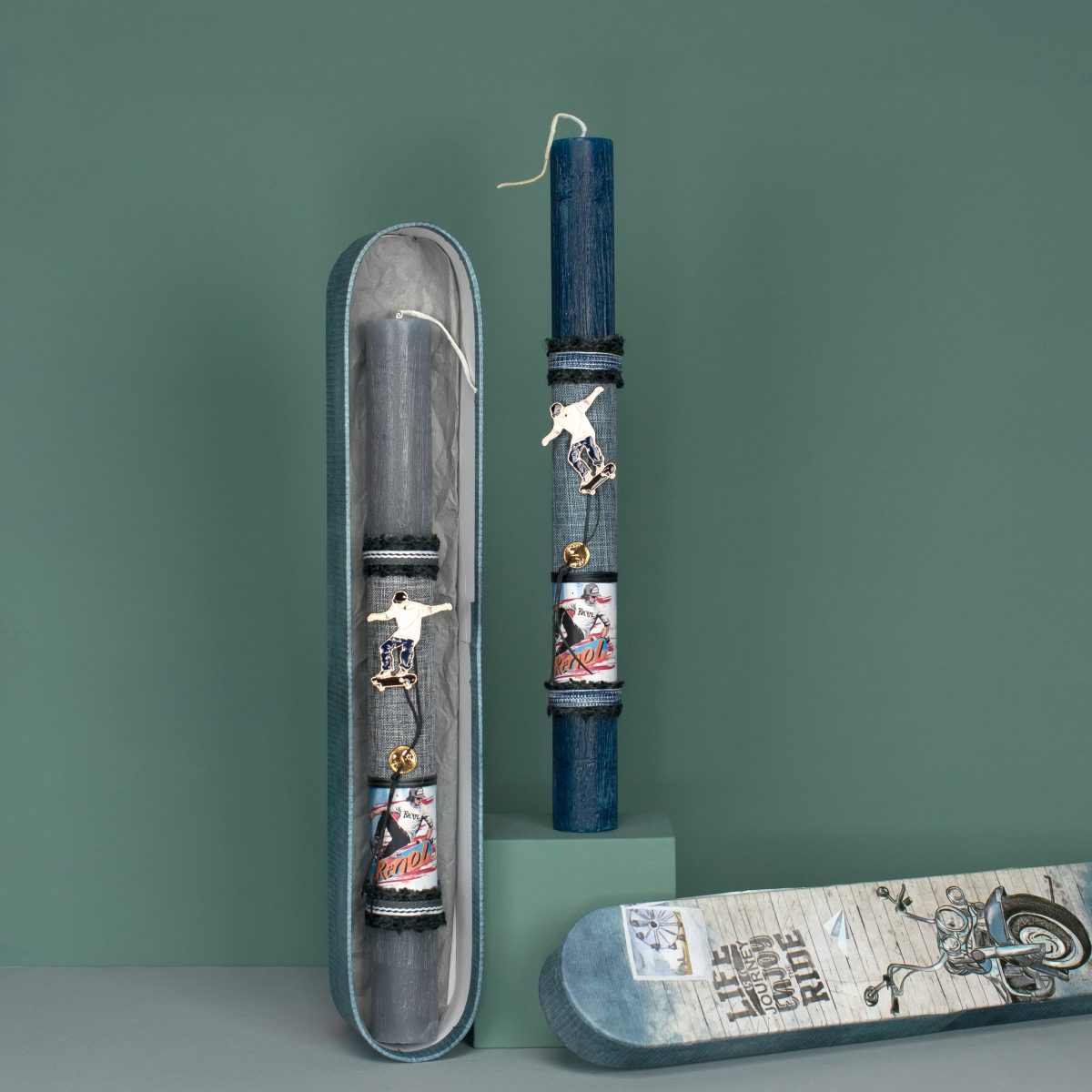 Κονκάρδα Skateboard σε Χοντρή Λαμπάδα 2 Χρώματα
