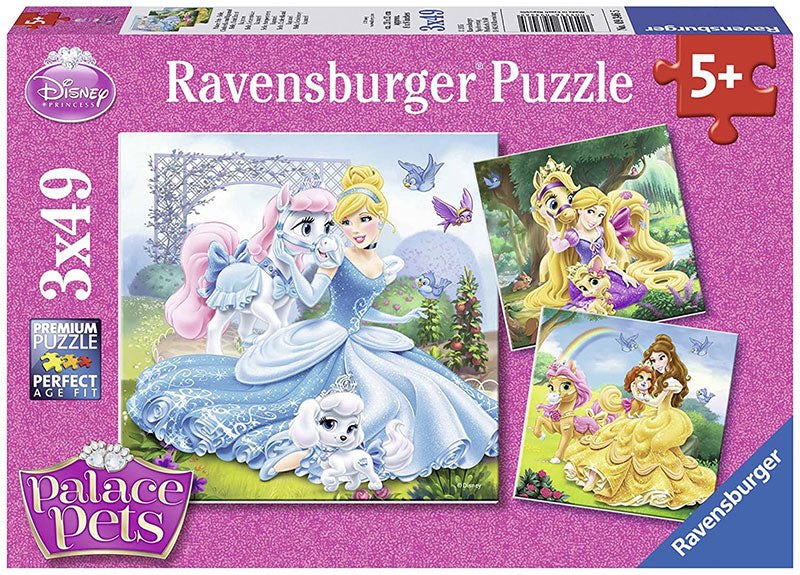 Ravensburger Παζλ 3Χ49τεμ Disney Princess: Βασιλικά Ζωάκια 09346
