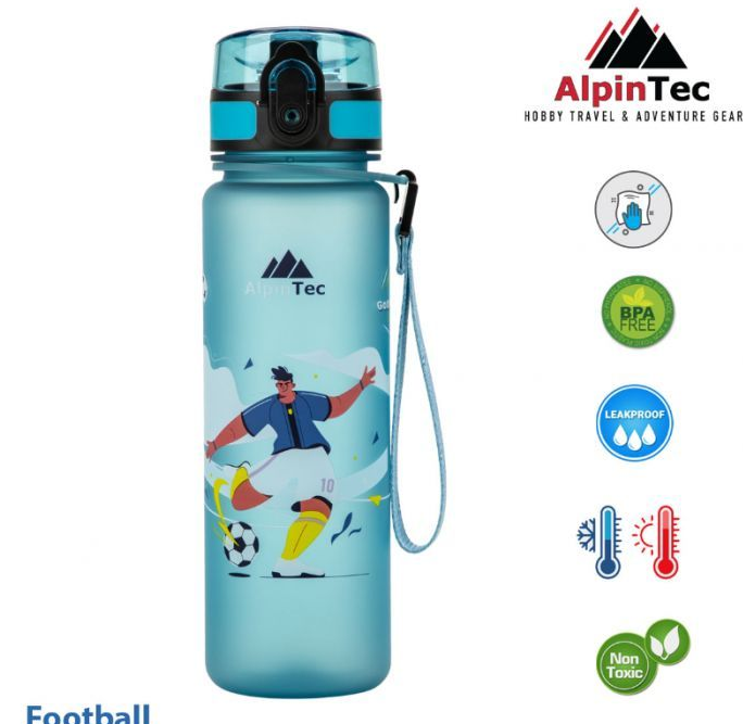 AlpinTec Kids Παγούρι 500Ml Football Glow Blue C-500GB-FT