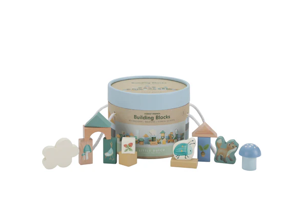 Little Dutch Σετ ξύλινα τουβλάκια Forest Friends FSC LD7245