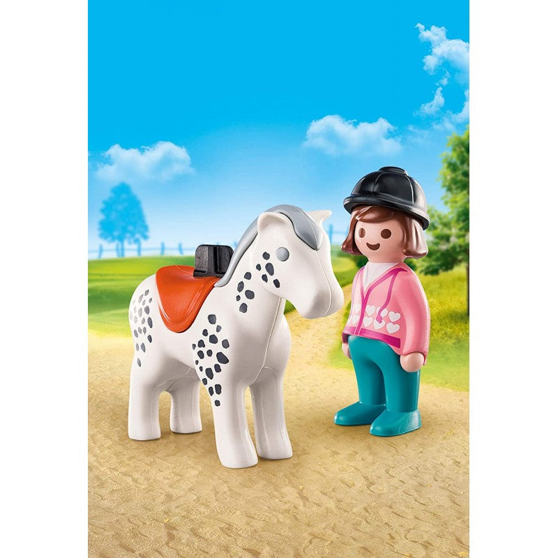 Playmobil 1.2.3 Αναβάτρια Με Άλογο 70404