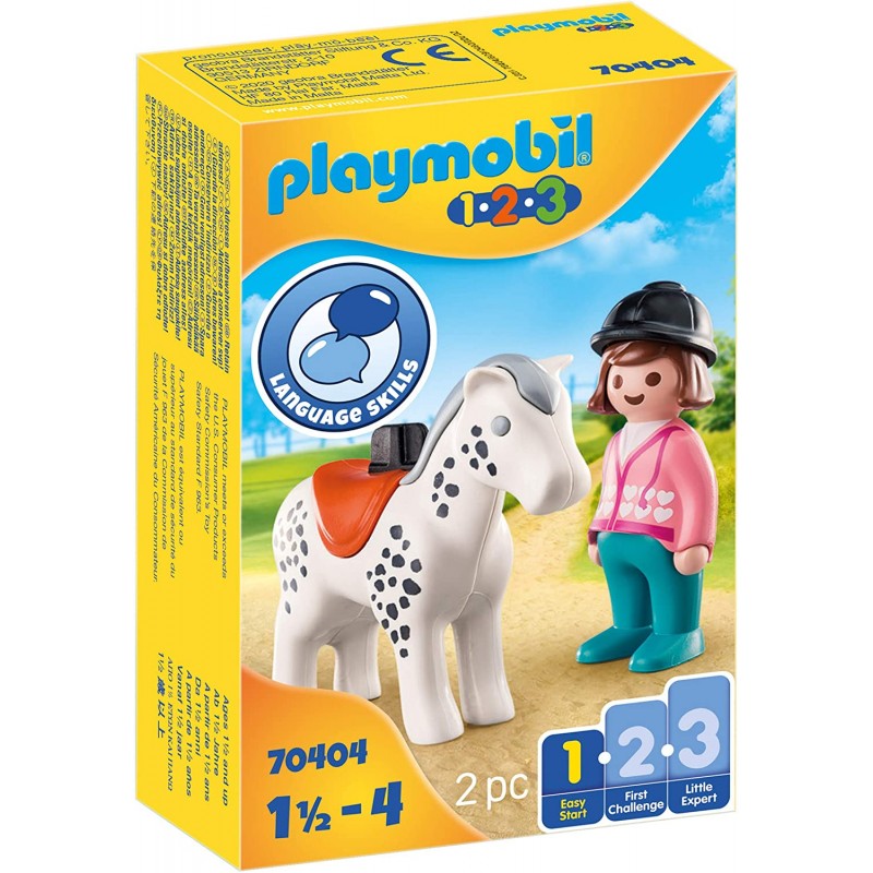Playmobil 1.2.3 Αναβάτρια Με Άλογο 70404