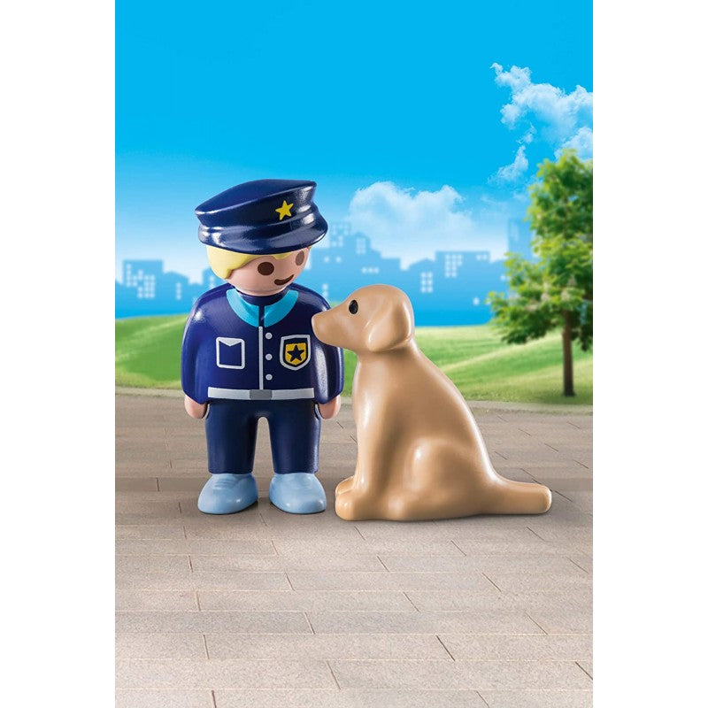 Playmobil 1.2.3 Αστυνομικός Με Εκπαιδευμένο Σκύλο 70408