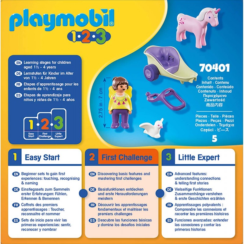 Playmobil 1.2.3 Νεραϊδοάμαξα Με Μονόκερο 70401