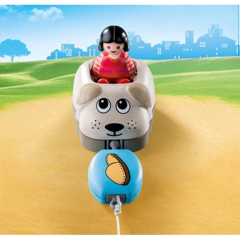 Playmobil 1.2.3 Τρενάκι Με Βαγόνι-Σκυλάκι 70406