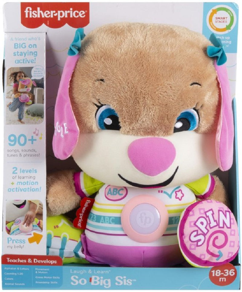 Fisher Price Laugh & Learn Μεγάλο Εκπαιδευτικό Σκυλάκι Smart Stages-Ροζ (HCJ38)