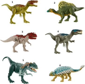 Jurassic World Δεινόσαυροι Με Κινούμενα Μέλη Λειτουργία Επίθεσης & Ήχους-6 Σχέδια (GWD06)