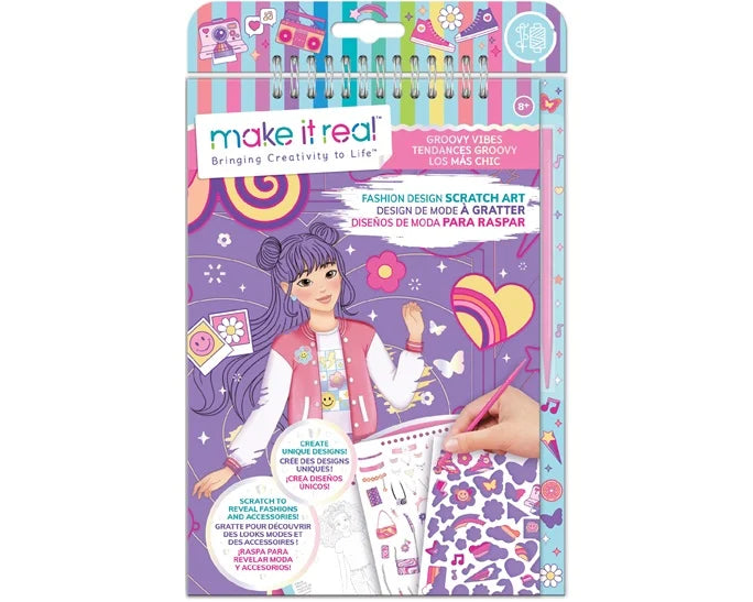 MAKE IT REAL – FASHION DESIGN SKETCHBOOK FASHION DESIGN SCRATCH ART GROOVY VIBES 3211