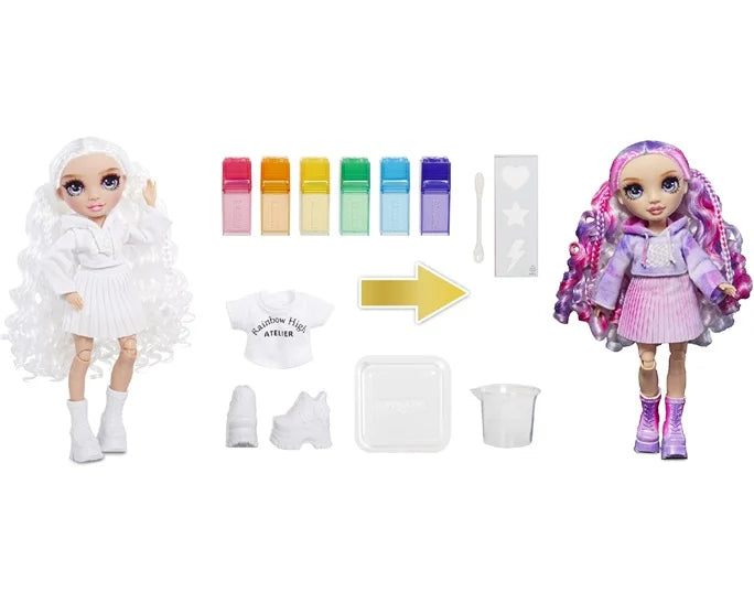 RAINBOW HIGH ΚΟΥΚΛΑ SET ΖΩΓΡΑΦΙΖΩ TIE DYE (ΜΩΒ ΜΑΤΙΑ) 507581-EUC