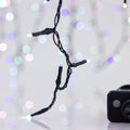100 Led Σειρά 3mm,31V, 8 Προγράμματα, Μετασχηματιστή με Μνήμη, Προέκταση Παροχής 300cm, Πράσινο PVC Καλώδιο, Opal Χρωματιστό Led ανα 5εκ., IP44