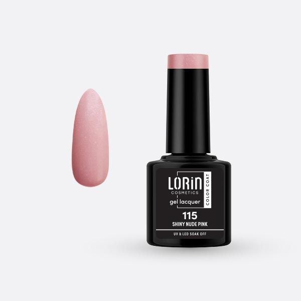 Lorin Gel Lacquer Ημιμόνιμο Βερνίκι 8ml. #115 (Shiny Nuse Pink)