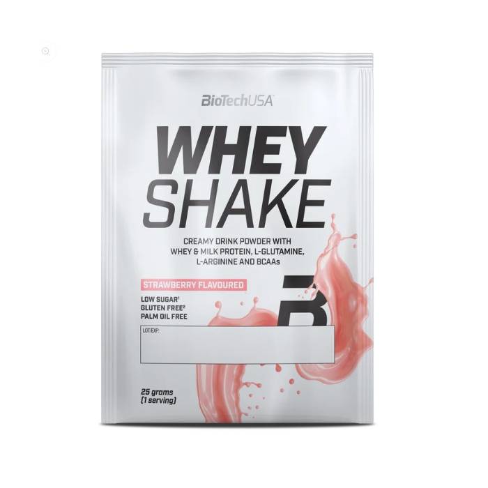 BioTech USA Whey Shake (25g) – Πρωτεΐνη Ορού Γάλακτος σε Φακελάκι Strawberry