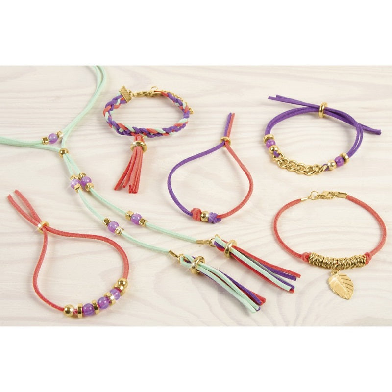 Make it Real – Gold Link Suede Bracelets (1207)