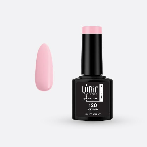 Lorin Gel Lacquer Ημιμόνιμο Βερνίκι 8ml. #120 (Baby Pink)
