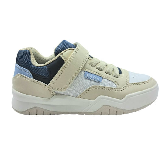Geox J Perth Boy J367RE0FEFUC0812A Sneaker για αγόρι σε συνθετικό δέρμα Μπέζ-Λευκό