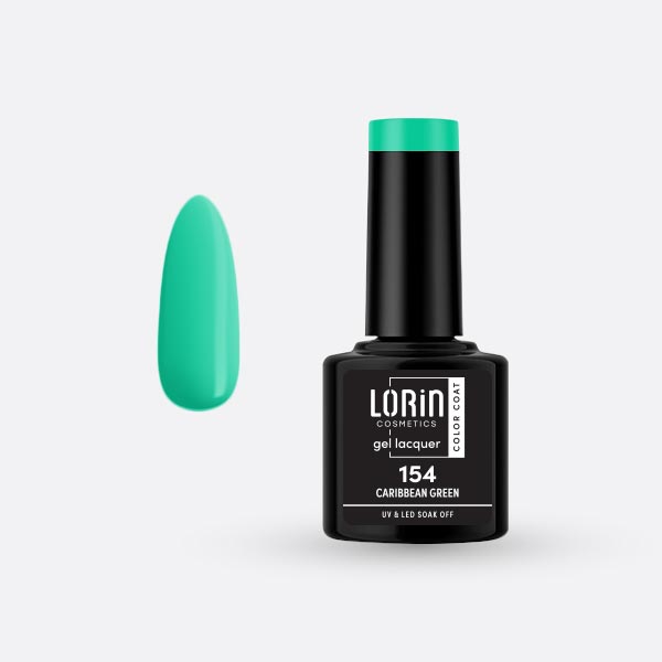 Lorin Gel Lacquer Ημιμόνιμο Βερνίκι 8ml. #154 (Caribbean Green)
