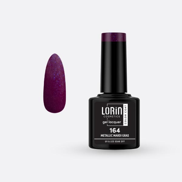 Lorin Gel Lacquer Ημιμόνιμο Βερνίκι 8ml. #164 (Metallic Mardi Gras)