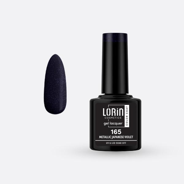 Lorin Gel Lacquer Ημιμόνιμο Βερνίκι 8ml. #165 (Metallic Japanese Violet)