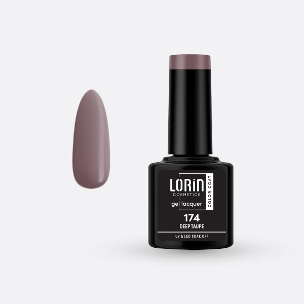 Lorin Gel Lacquer Ημιμόνιμο Βερνίκι 8ml. #174 (Deep Taupe)
