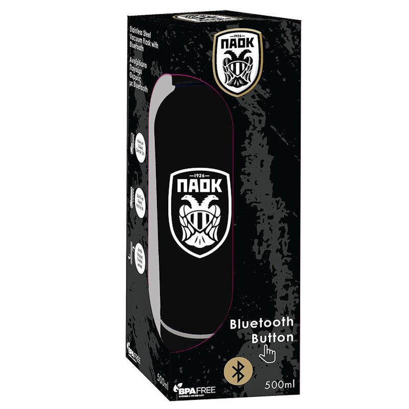 Diakakis Παγούρι Θερμός 500ml Ανοξείδωτο Bluetooth ΠΑΟΚ