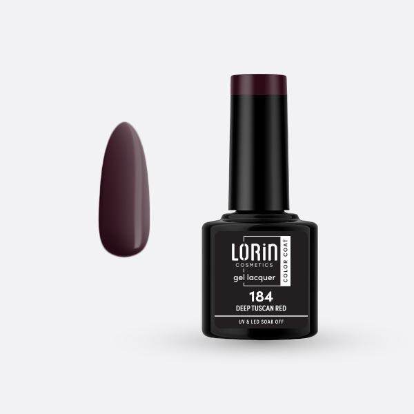 Lorin Gel Lacquer Ημιμόνιμο Βερνίκι 8ml. #184 (Deep Tuscan Red)