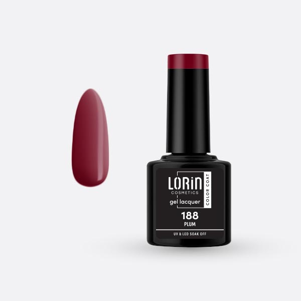 Lorin Gel Lacquer Ημιμόνιμο Βερνίκι 8ml. #188 (Plum)