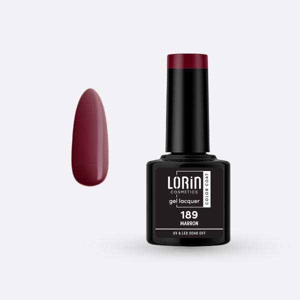 Lorin Gel Lacquer Ημιμόνιμο Βερνίκι 8ml. #189 (Marron)