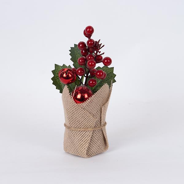 Γλαστράκι με Κόκκινη Μπαλίτσα και Κόκκινα Berries 20εκ.