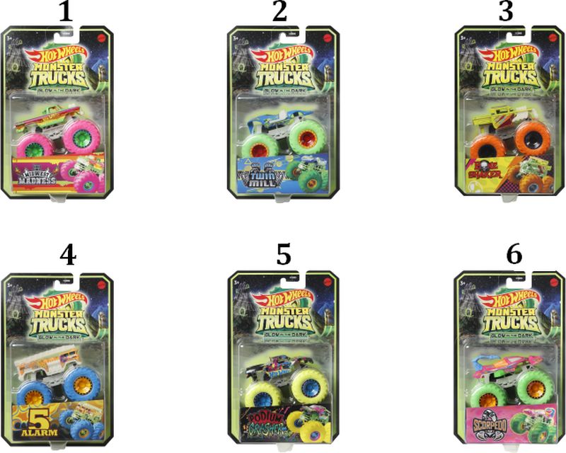 Hot Wheels Monster Trucks Glow-In-The-Dark (6 Σχέδια) (HCB50)