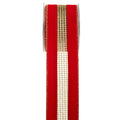 Κορδέλα Κόκκινο Χρυσό Velvet Glitter Net 6,7εκ. 4.5μ.