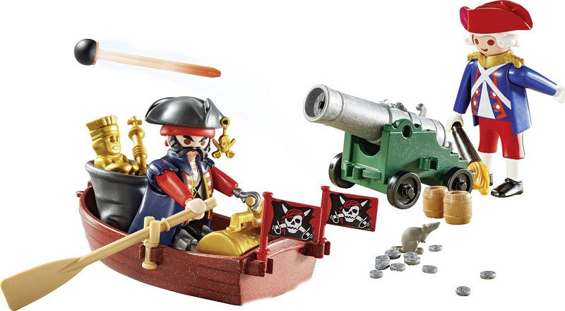 Playmobil Pirates Βαλιτσάκι Λιμενοφύλακας με Κανόνι και Πειρατής σε για 4+ ετών