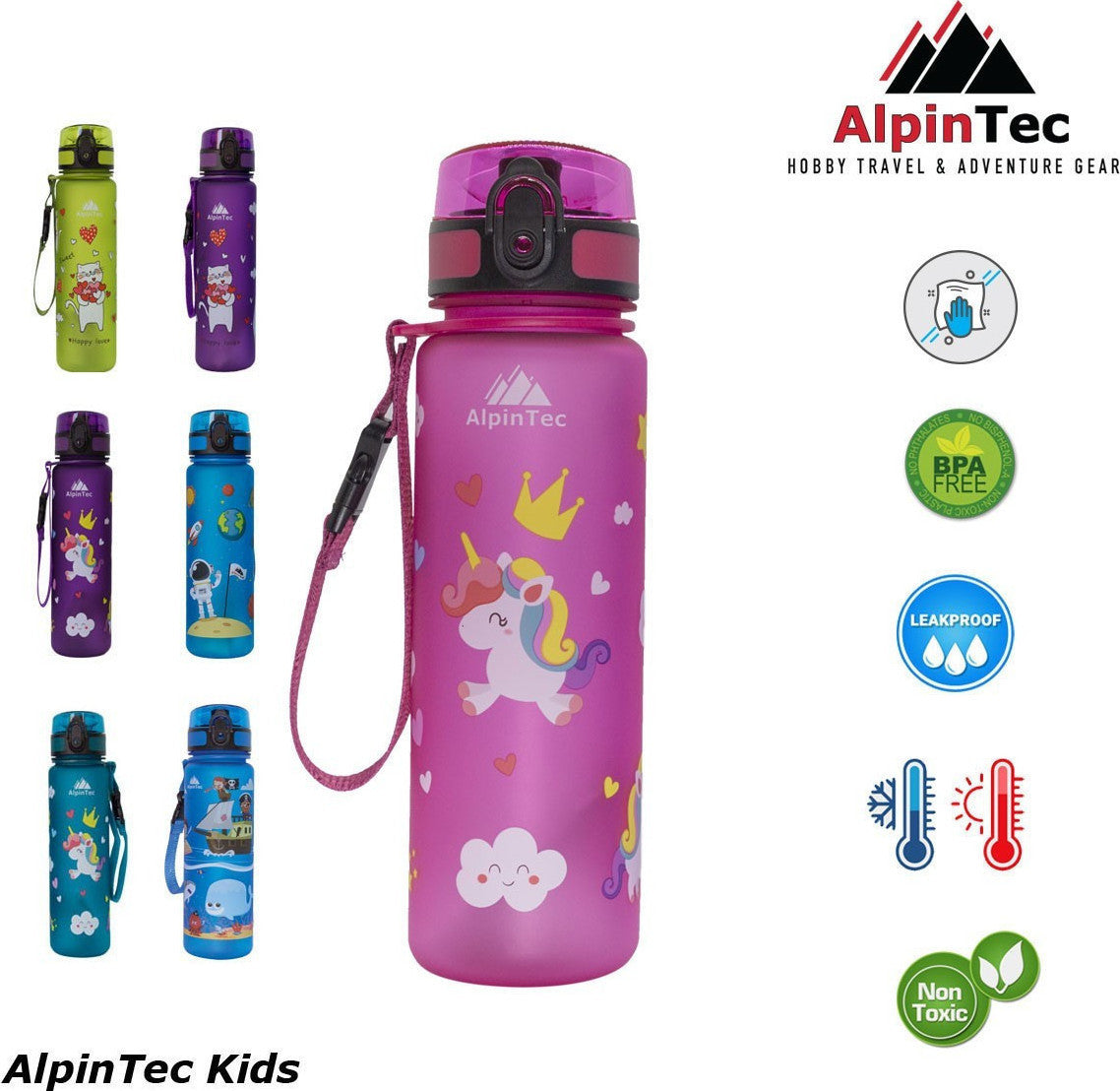 AlpinTec Kids Παγούρι 500Ml Ροζ Πόνυ C-500PK-UN