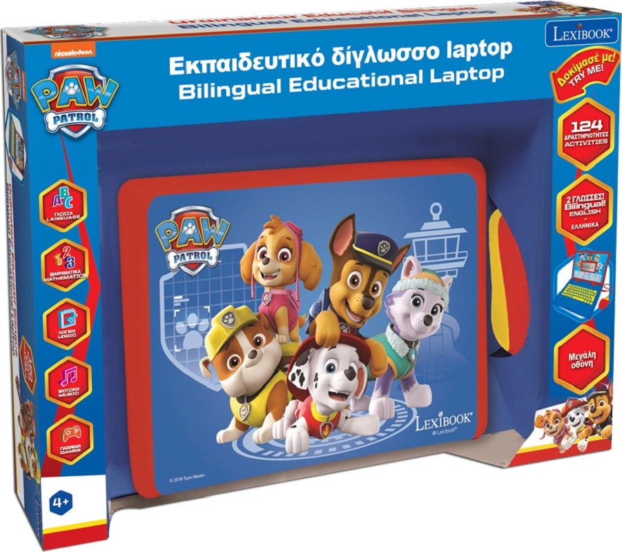 Lexibook Ηλεκτρονικό Παιδικό Εκπαιδευτικό Laptop/Tablet Paw Patrol Δίγλωσσο για 4+ Ετών
