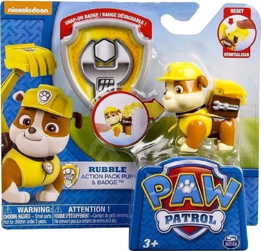 Spin Master Παιχνίδι Μινιατούρα Paw Patrol Action Pack Pup – Rubble