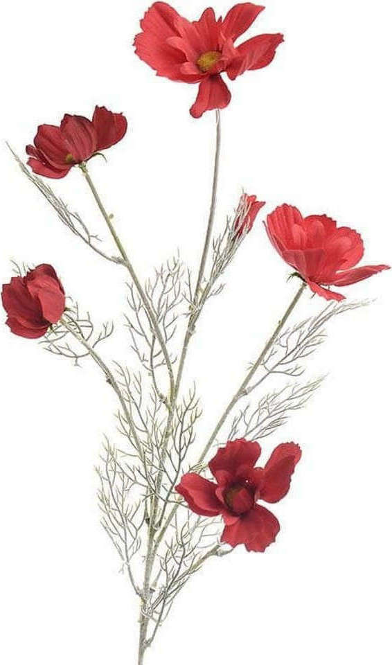 Λουλούδι/Κλαδί Pl/ύφασμα Κόκκινο Υ80εκ.