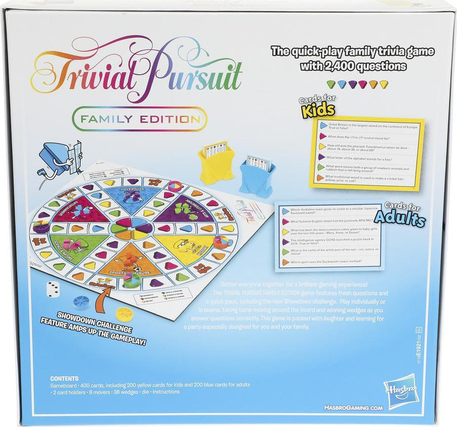Hasbro Επιτραπέζιο Trivial Pursuit Family Edition (Αγγλική Έκδοση)