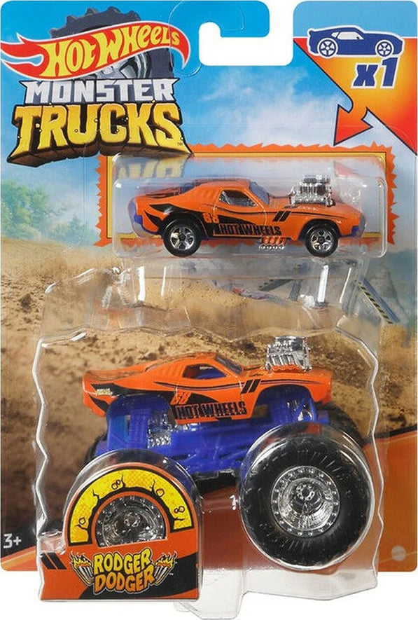 Mattel Hot Wheels Oχήματα Monster Trucks με Αυτοκινητάκι (Διάφορα Σχέδια)