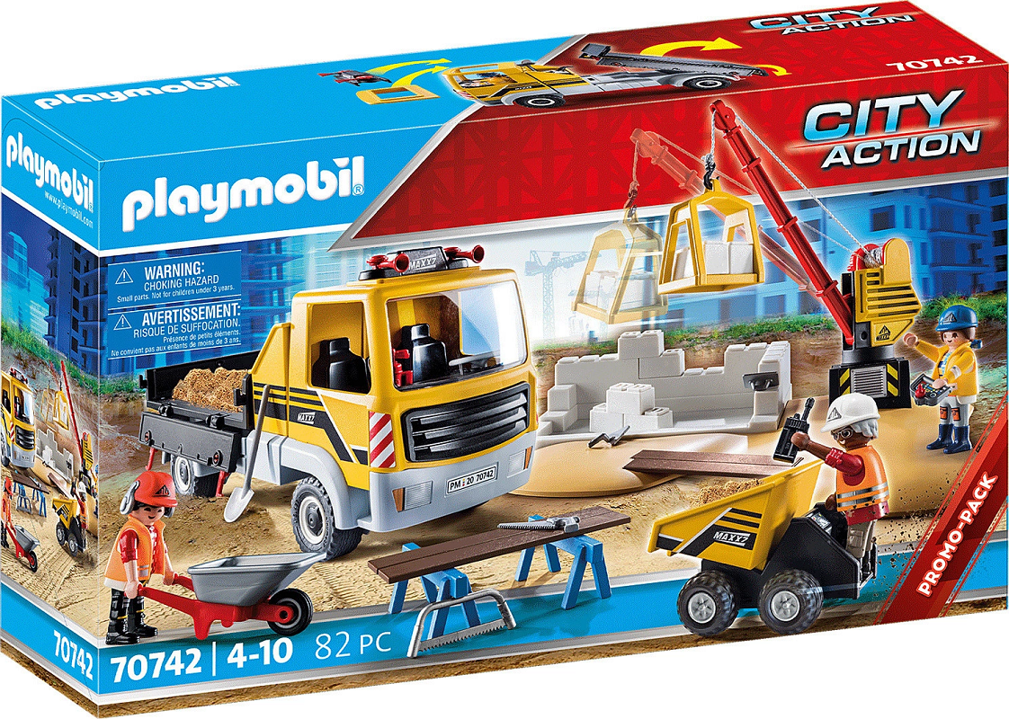 Playmobil City Life Construction Site with Flatbed Truck για 4-10 ετών