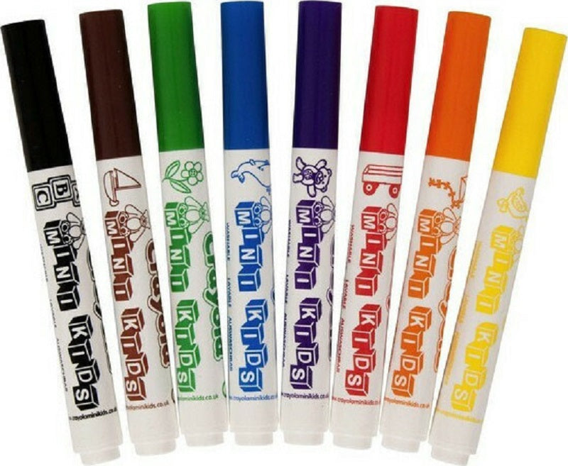 Crayola Mini Kids Πλενόμενοι Μαρκαδόροι Ζωγραφικής Χονδροί σε 8 Χρώματα