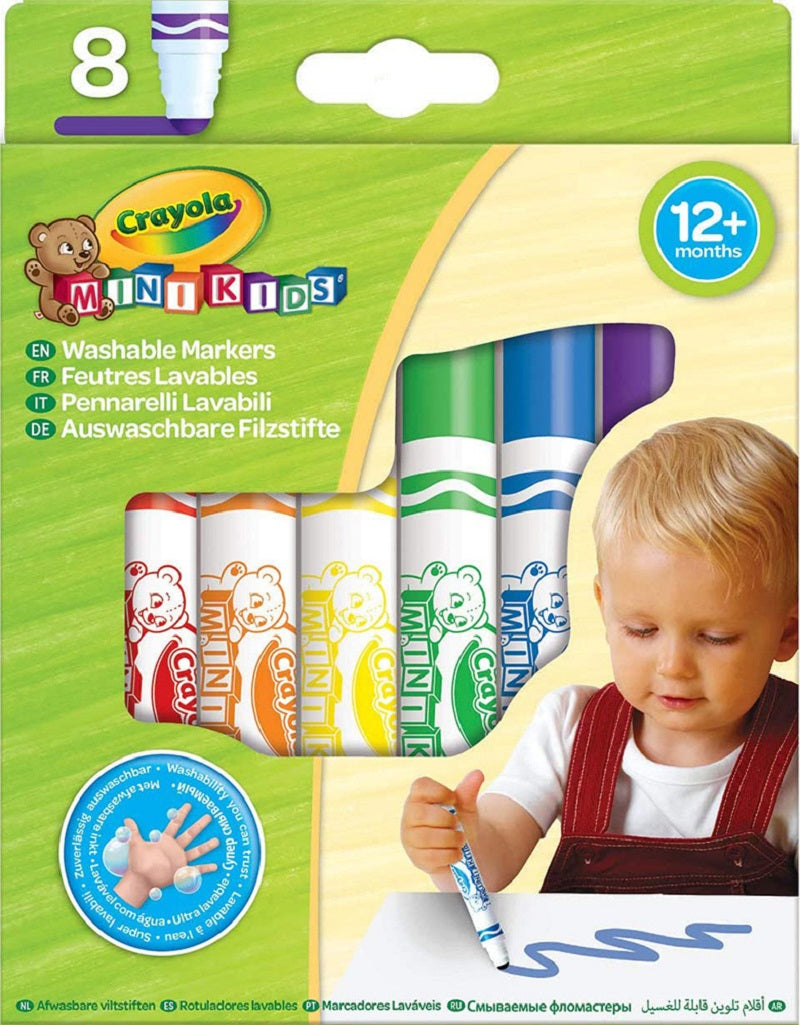 Crayola Mini Kids Πλενόμενοι Μαρκαδόροι Ζωγραφικής Χονδροί σε 8 Χρώματα