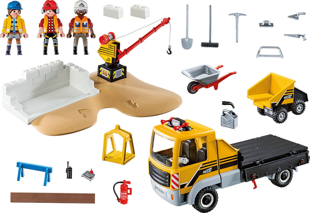 Playmobil City Life Construction Site with Flatbed Truck για 4-10 ετών