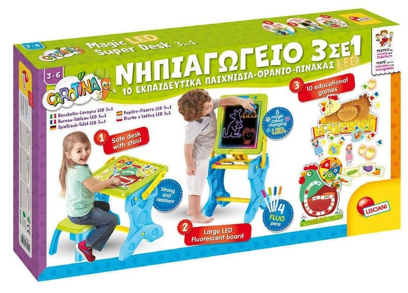 Lisciani Giochi Εκπαιδευτικό Παιχνίδι Magic LED Desk Play & Learn 3 in 1