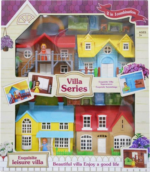 Zita Toys Πλαστικό Κουκλόσπιτο Σετ 4τμχ (35x29x7cm) 008.29015