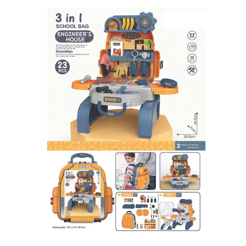 Zita Toys Βαλιτσάκι Πλάτης με Εργαλεία 3σε1